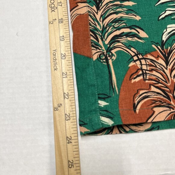 Nicole Miller Pants Womens S Green Tropical Linen Flax Wide‎ Leg Coastal Beachy - Picture 5 of 11